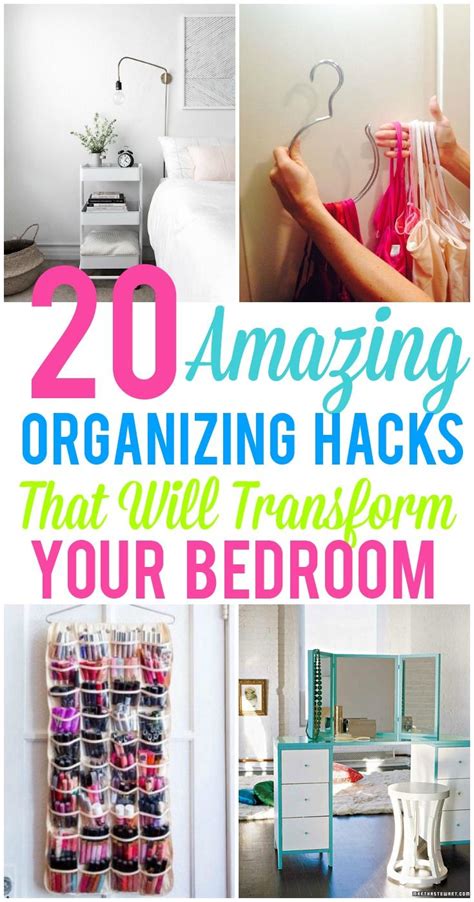 These organization hacks will a small bedroom can truly be a headache to organize. 20 Amazing Organization Hacks That Will Transform Your ...