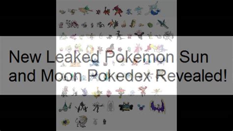New Pokemon Sun And Moon Pokedex Leak Youtube