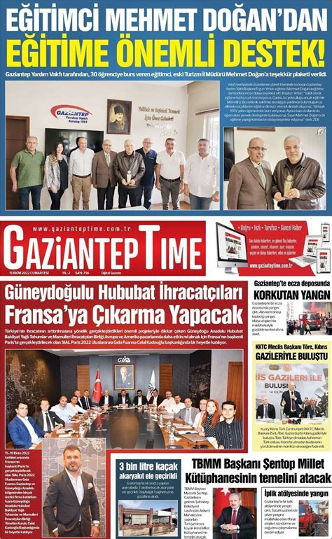Ekim Tarihli Gaziantep Time Gazete Man Etleri