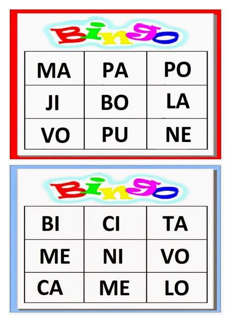 Bingo De Silabas Complexas Para Imprimir Jogo Bingo Silabico Images