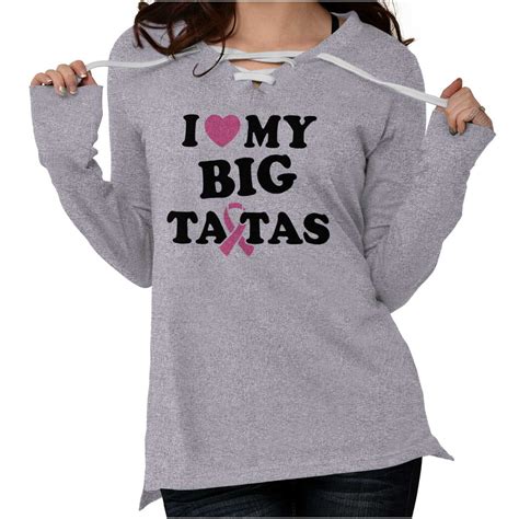 i love my big tatas funny breast cancer t ladies long sleeve laceup t ebay