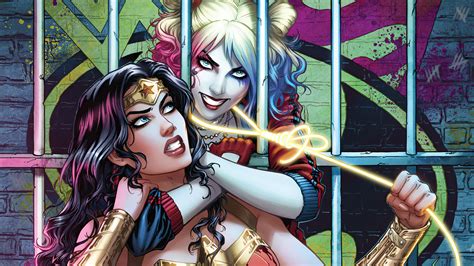 Harley Quinn Wonder Woman Blue Eyes Dyed Hair Fantasy Girl Women Dc Comics Superhero