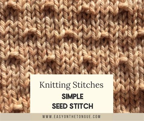 Knit Simple Seed Stitch Easy Knitting Stitches