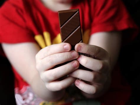 Children`s Hands Hold Chocolate So Close Stock Image Image Of Adult