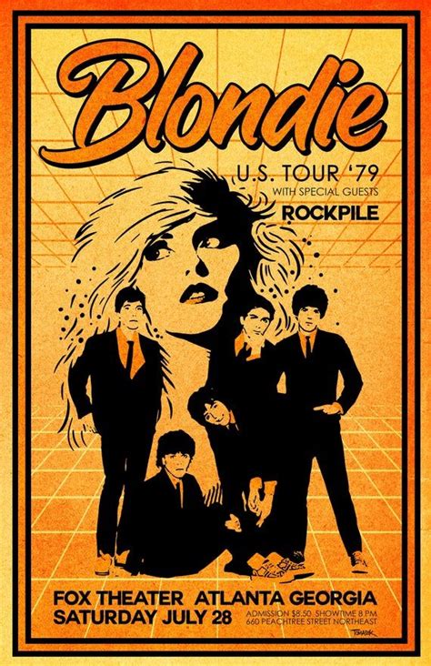 Blondie 1979 Tour Poster In 2021 Vintage Music Posters Concert