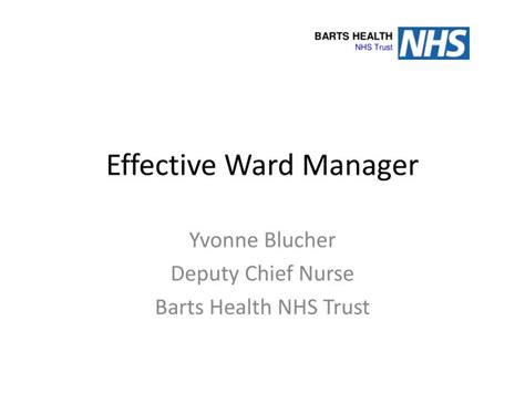Ppt Effective Ward Manager Powerpoint Presentation Free Download