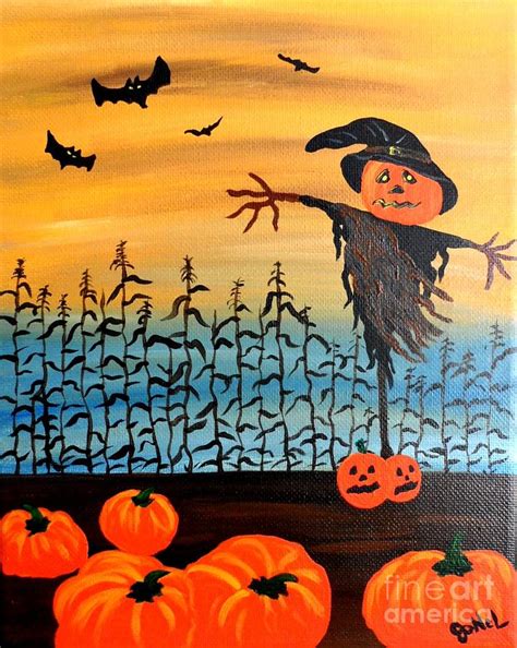 Halloween Scarecrow Painting By Jonel Art Fine Art America