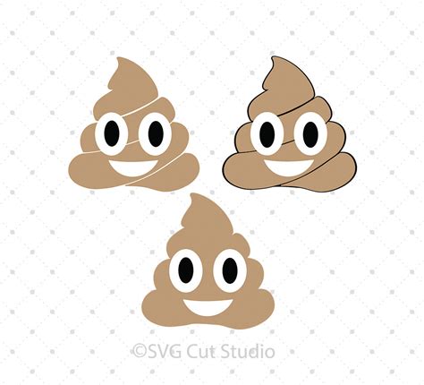 Poop Emoji Svg Cut Files For Cricut And Silhouette