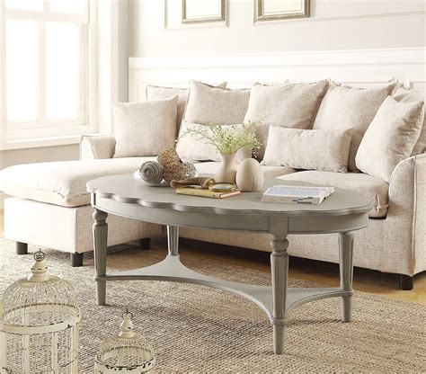 Coffee Table In Antique White Mdf Solid Wood Leg Antique White
