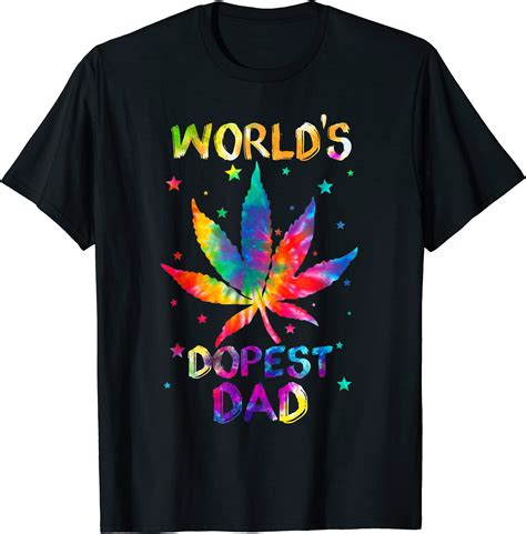 Funny World39s Dopest Dad Tie Dye Canabis Dad Father Day Men T Shirt