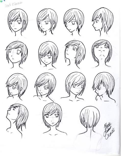 reference head face angles and perspective by ~blackrabbitexorcist on deviantart drawing tips