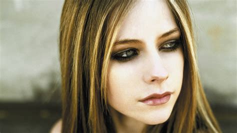 Wallpaper Face Model Long Hair Black Hair Avril Lavigne Nose Supermodel Girl Beauty