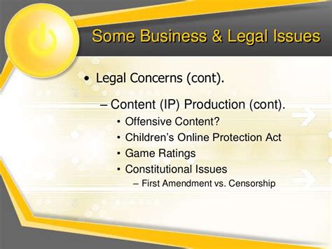 Some Business And Legal Issues