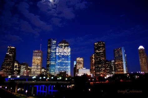 Downtown Houston Skyline At Night By Virgil C Robinson On 500px