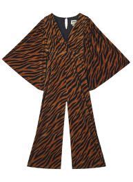 Pacino Velvet Tiger Print Jumpsuit Vintage Inspired S Style