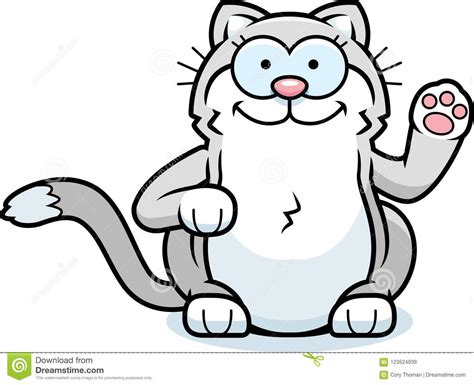 Cartoon Little Cat Waving Stock Vector Illustration Of Small 123524939