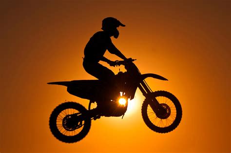 Silhouette Of Motocross At Sunset By Shahbaz Hussains Photos