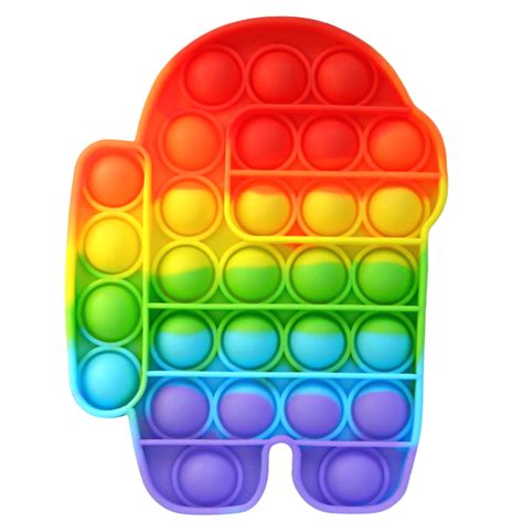 Among Us Rainbow Among Us Pop It Fidget Push Pop Bubble Sensory Toy