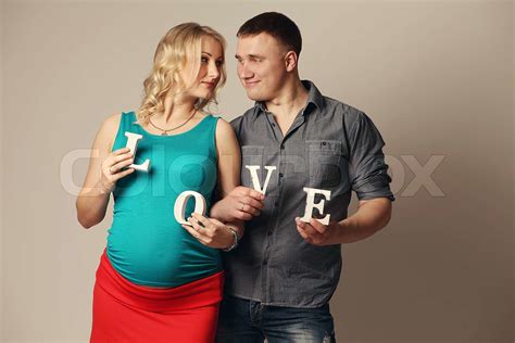 Pregnant Woman With Her Husband Stock Image Colourbox