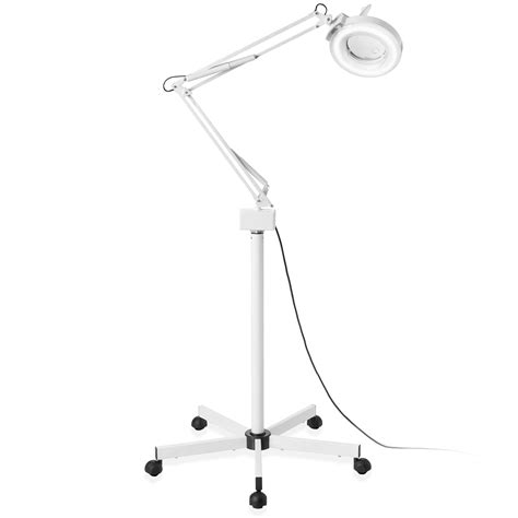 Lite's magnifying floor lamp, provides 3 levels of brightness for task, reading, & ambient lighting, mobile floor stand. Esthology Magnifying Floor Lamp with Rolling Stand - 5 Diopter Adjustable Standing Magnifier ...