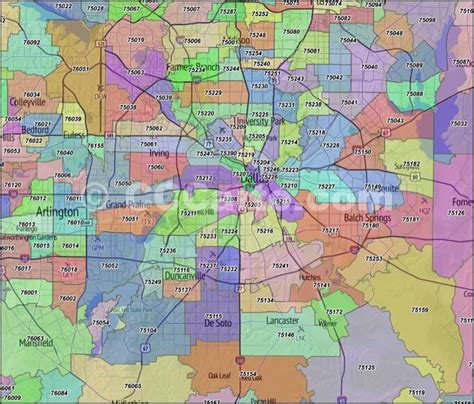 Dallas Zip Code Map Dallas County Zip Code Map Map