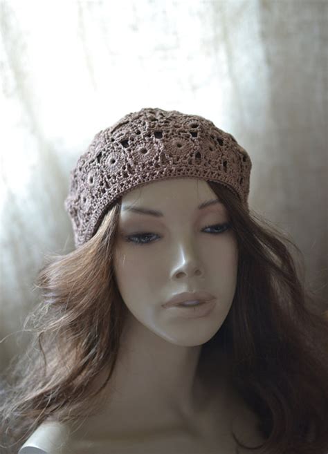 Womens Crochet Hat Crocheted Hat Womens Hat Beret Summer Etsy