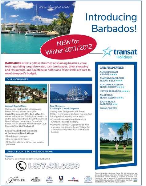 411 Travelbuys Blog 411travelbuysca Introducing Barbados Transat