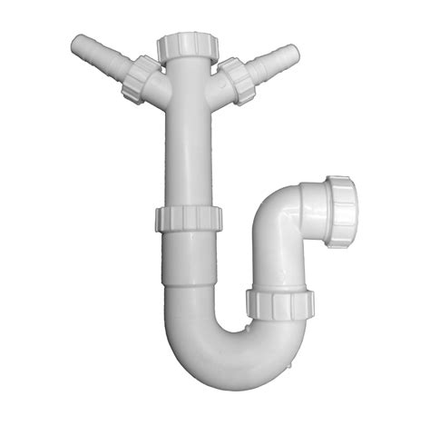 If you are plunging a kitchen sink, make sure to clamp the dishwasher drain hose. Kitchen Sink P Trap With 2 Washing Machine Waste Pipe ...