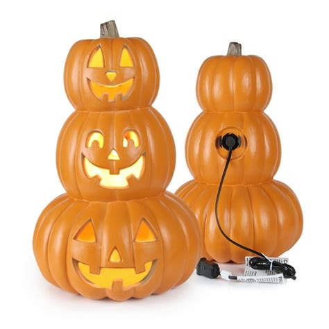 Halloween Pumpkin Lantern 14 Inch Light Up Pumpkins With Unique 3