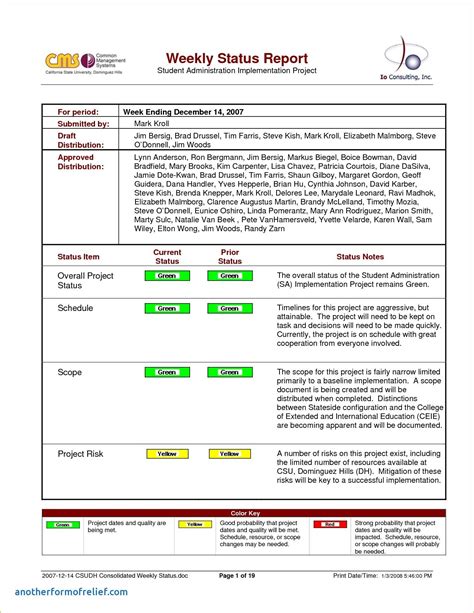 8 Weekly Status Report Examples Pdf Examples In Project Management