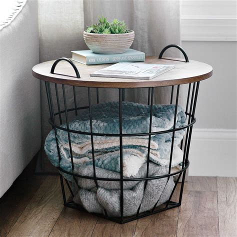 30 Side Table With Blanket Storage Decoomo