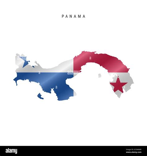 Detailed Waving Flag Map Of Panama Vector Map With Masked Flag Stock