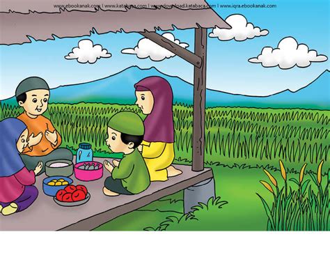 Gambar 27 Makan Siang Di Saung Dekat Sawah Ebook Anak