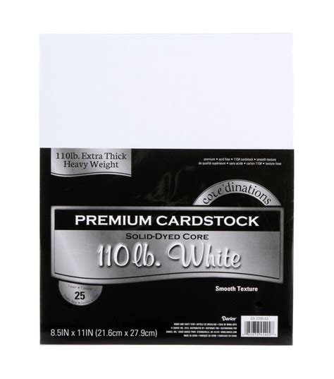 White Cardstock Card Stock 8 X 11 In 25 Sheets Pack By American Crafts