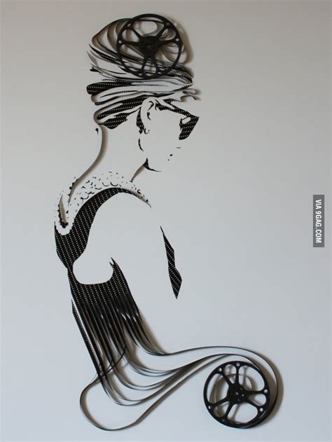 Gorgeous Audrey Hepburn Made From Tape 9gag