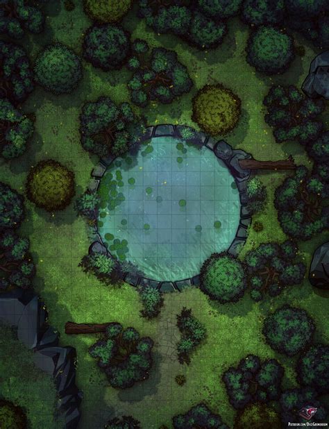 Forest Pond 23x30 Public Dice Grimorium On Patreon Fantasy Map D