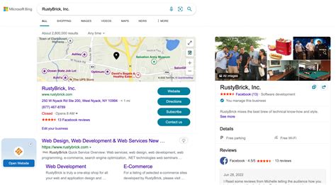 Microsoft Bing Testing Map Interface Within Search Result Snippets For