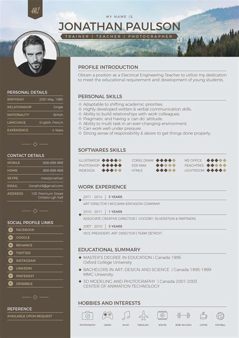 Curriculum vitae (cv, also often informally called a vita) is a latin expression loosely translated as course of life. Free Professional Modern Resume (CV), Portfolio Page ...