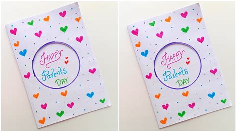 🥰 White Page 🥰 Parents Day Greeting Card • How To Make Handmade Parents