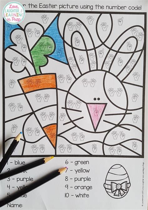 Easter Colour By Number Numerals Number Words Ten Frames Counting