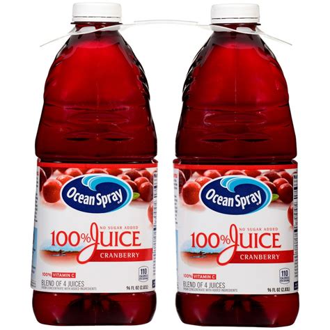 Ocean Spray 100 Cranberry Juice 96 Ounce 2 Pack