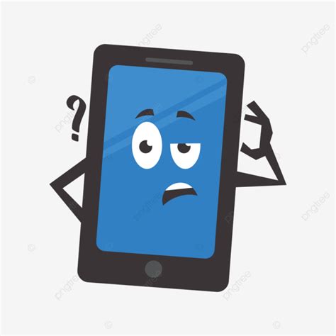 Confused Cell Phone Mascot Confused Cell Phone Mascot Png And Vector