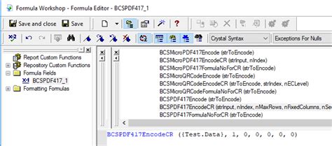 Print PDF417 Barcode in Crystal Reports