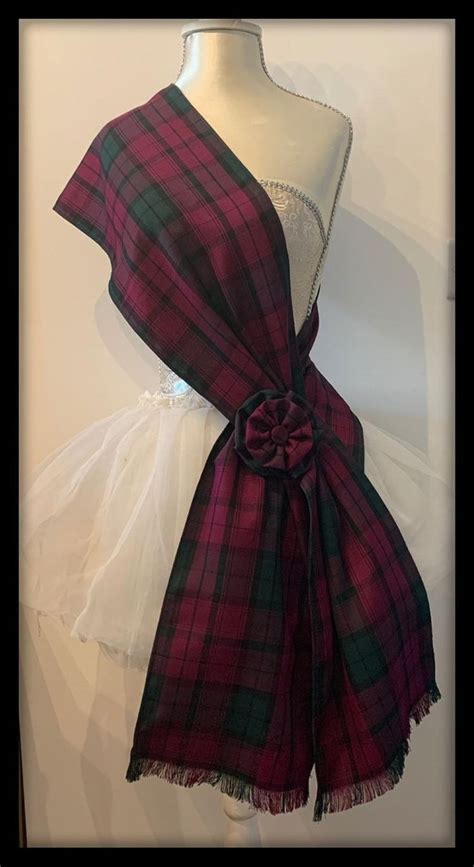 Lindsay Tartan Sash Rosette Burns Night Scottish Wedding Dress Etsy
