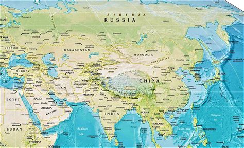 Mapa De Asia Para Imprimir Político Físico Mudo Nombres · 2022