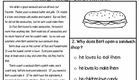 reading comprehension for second graders