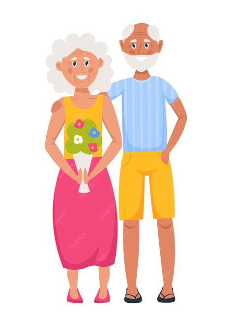 Premium Vector Aged Lady And Old Man Couple
