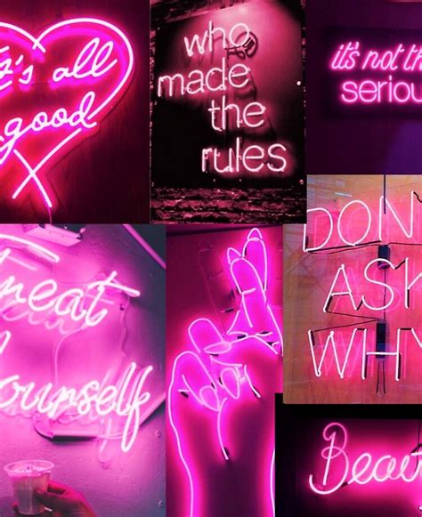 Neon Pink And Purple Aesthetic Collage Famosoy Mortal