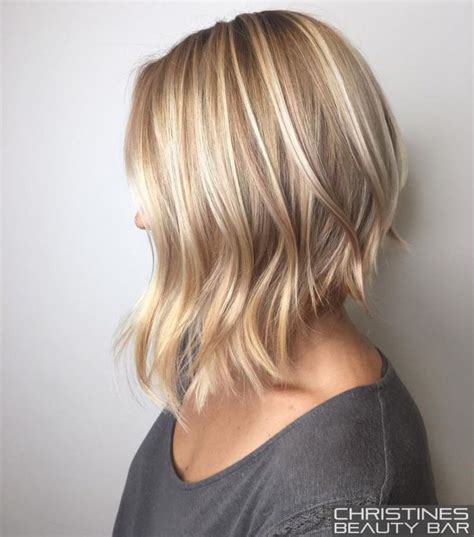 Angled Blonde Lob For Fine Hair In 2021 Choppy Bob Hairstyles Long