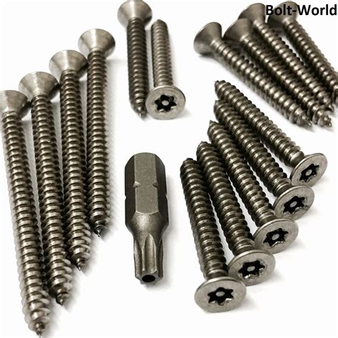 A Stainless Steel Countersunk Torx Lobe Pin Self Tapping Security Screws Bolts Ebay